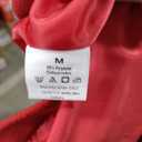 Women Crew Red Italian Melton Button Down Coat, Size M