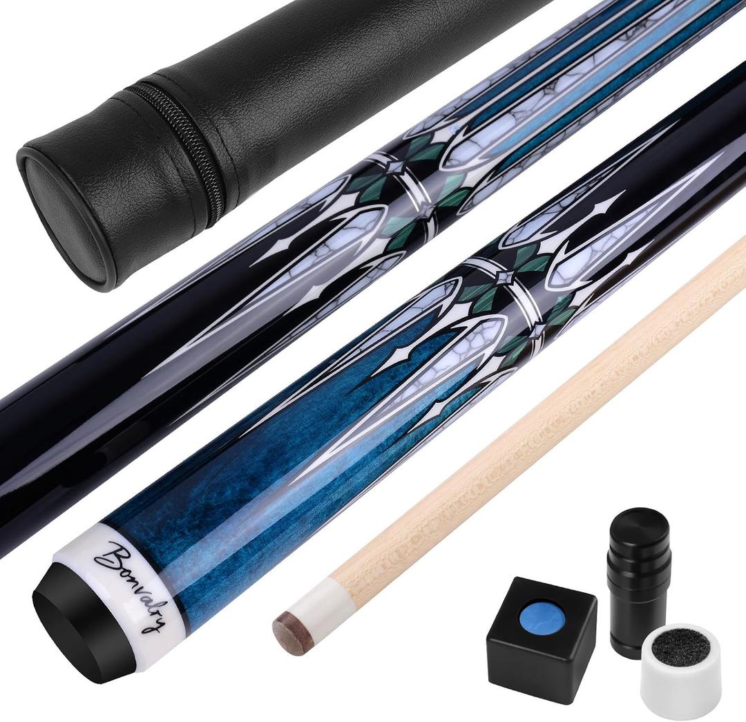 Pool Cue Kit - Stained Maple 58 Inch Pool Stick with Hard Case
Pool Cue and Accessories for Billiards Enthusiasts