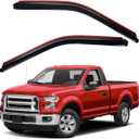 Lightronic Extra Durable Clip-on in-Channel Auto Vent Window Visor, Fits 2015-2025 Ford F-150 Regular Cab, UV Protection Rain Guard, Original Wind Deflector, No-Drill Easy Install, Dark Smoke, 2-Pcs