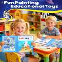 Paint with Water Coloring Books for Kids, Mess Free Watercolor Painting Kit Painting Activity for Kids Ages 3-5 4-8, Arts Crafts Drawing Gift Toy for Boy Girl (Dark Blue)