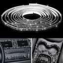 Kingdder 16.4 ft Bling Car Trim Self Adhesive Bling Car Accessories for Women Rhinestone Strip Glitter Diamond Sticker DIY Line Molding Dashboard Decal Shiny Auto Stuff for Interior Exterior Decor (Black)