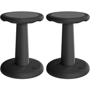 Gpack-pro Kids Wobble Stool 2-Pack Improves Focus Attention Non-Slip Base - Wiggle Chair Active Flexible Seating for Preschool Kindergarten Elementary School 17.7-Inch High (Black), 17.7 Hight' Pack of 2