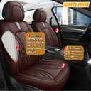 QUYDDC Car Seat Covers Full Set for 5 Seats - Nappa Leather 3D Foam Back Support, Super Breathable, All Season Car Seat Cushion with Storage Bags, Universal Fit for Most Cars, Colour- Coffee Brown