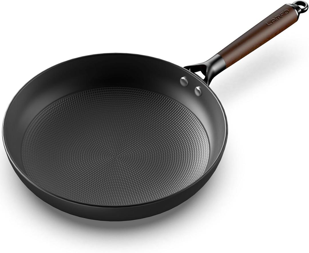 Cast Iron Skillet, 12 Inch Nonstick Frying Pan Skillet with Removable Handle, PFAS-Free, Egg Pan Non Stick Frying Pans, Oven Safe Dishwasher Safe (Black)