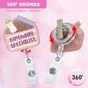 Badge Reel Holder Retractable with ID Clip, Nurse Badge Reel for Lab Techs, Nurses, Medical Assistants, Nursing Assistants, Lab Week Gift,LPN,L&D Funny Accessories (Birthday Specialist)