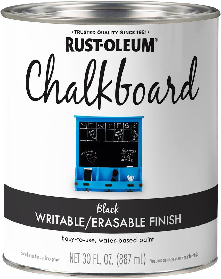 Rust-Oleum 206540 Chalkboard Brush-On Paint, 30 oz, Black (30 Ounce (Pack of 1))