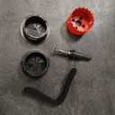 2 Pack Desk Grommet 2 Inch (50 mm), Desk Hole Cover for Cables, Black Desk Cord Hole Cover for Office Home Table, Cable Grommet with 1 Hole Saw Drill Attachment & 6 Cable Ties