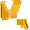 Swing Set Brackets 10",Bolt-Thru Construction Swing Set Hardware Kit w/3MM Thickness Steel for 4x4 Legs & 4x6 Beam, Wood End Bracket Maximum Protection of Children's Safety (Yellow 2 Pack)