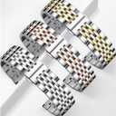 Stainless Steel Watch Band Straight & Curved End 14mm 16mm 18mm 19mm 20mm 21mm 22mm 23mm 24mm Premium Polished Metal Watch Band Bracelet Universal Smartwatch Replacement Strap Men Women