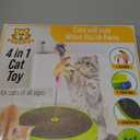 As Seen on TV - 4 in 1 Interactive Cat Toy, Feather Spring, Circle Ball Track, Mouse Holes, Scratch Pad - Replaceable, for Cats Exercise and Stimulation of All Ages