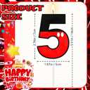 Large 3D Cartoon Mouse Number 5 Birthday Candles, 5 & 2.76 Inches Cake Topper for Boys Girls Kids, Black and Red Animated Theme Birthday Decorations for Anniversary Celebrations (Number 5)