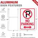 T&R No Parking Sign with H Stake for Outside,2 Pack,14"x 10" .040 Rust Free Heavy Aluminum, Reflective, Waterproof, Weatherproof and Fade Resistant,Includes Matching Screws & Wrench, Easy to Mount