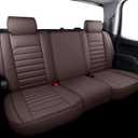 YIERTAI Rear Seat Covers Compatible with Chevy Silverado GMC Sierra for 2007-2023 2024 2025 1500/2500/3500HD Trail Boss Z71 Leather Split Bench 50/50 40/60(1 Rear Seat Cover/Brown)