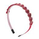 Red Headbands Valentine's Day Heart Red White Rhinestone Headband Glitter Hair Accessories for Women Many Heart Hair Bands Fashion Accessories Holiday Gifts Supplies 1Pcs (Red)