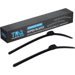 TRQ Premium Windshield Wiper Blades 20 & 24 Inch Silicone Coated & Water Repellent Wipers for Front Windshield Replacement Wiper Blades for Vehicle, Easy-Install Wipers with All-Season Performance