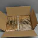 U-QE 180Pcs Gold Plastic Knives, Disposable Heavy Duty Plastic Silverware, Heavyweight Knives, Gold Flatware Perfect For Parties, Weddings and Everyday Use