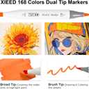 Alcohol Markers, 168 Colors Premium Markers Set, Chisel & Brush Dual Tip in Professional Coloring for Kids or Adults