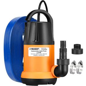Limodot Submersible Water Pump With 25ft. Hose Kit, Sump Pump, Utility Pump with 25-Foot Power Cord, 4000GPH, Portable Water Pump for Swimming Pools, Garden Ponds, Basements, Multi-Purpose Drainage