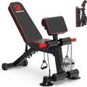 Adjustable Weight Bench - Utility workout Benches for Exercise, Free Installation Design for Portable Fitness Strength Training Equipment at Home Gym