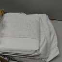 Amazon Basics Faux Linen Blackout Curtains for Bedroom and Living Room, 2-Piece Set with Grommets, 52" W x 84" L, White