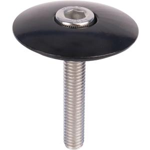 1 1/8" Aluminium Alloy Cycling Headset Stem Top Cap with M6x35mm Stainless Steel Bolt (Black)