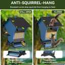 Wildpark Squirrel Proof Bird Feeders for Outdoors, 5LB Metal Hanging Feeders, Large Wild Feeders for Cardinals, Chickadees, Durable Backyard Feeders -One in Blue