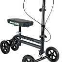 KneeRover Economy Knee Scooter Steerable Knee Walker for Adults for Foot Surgery, Broken Ankle, Foot Injuries - Foldable Knee Rover Scooter for Broken Foot Injured Leg Crutch with Dual Brakes (Black) (1 Count (Pack of 1))