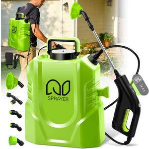 Battery Powered Backpack Sprayer 3 Gallon, Garden Sprayer with 3 Adjustable Pressures & Digital Display, Electric Pump Sprayer with 2.2Ah Battery, Telescopic Wand, 5 Nozzles for Yard Lawn
