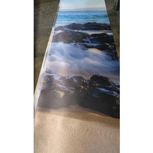 3D Beach Seaside Landscape Door Sticker Living Room Bathroom Self-Adhesive Waterproof Wall Sticker Door Home Decor Decals,  8 Pack, 20" x 9'