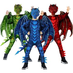 Morph Dragon Costume For Kids, Dragon Wing Costumes For Boys, Halloween Costumes Kids, Boys Halloween Costume (X-Large, Blue)