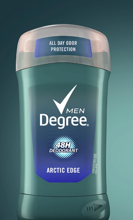 Degree Men Original Aluminum Free Deodorant for Men, 48-Hour Odor Protection, Arctic Edge 3 Ounce (Pack of 4)