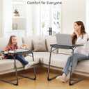 LORYERGO TV Tray - TV Table for Eating, Folding Table Trays with 6 Height & 3 Tilt Angle, TV Tray Table with Removable Cup Holder, Dinner Tray for Eating or Working on Couch, Bed & Office, 1pcs