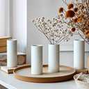 LIZOFER 5.51'' Small Modern White Ceramic Vase Set of 10 for Living Room Bedroom Minimalist Fresh Flower Vases for Bouquet Fake Plant Home Decor Office Fireplace Centerpieces Nordic Style 10 Pack