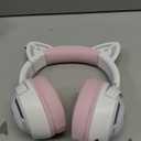 Wireless Cat Ear Gaming Headset with RGB Lights – Tri-Mode (2.4G Wireless/Bluetooth/Wired) Over-Ear Headphones with Mic, 50mm Drivers, Low Latency, Long Battery, Type-C Fast Charging (Pink)