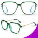 VISOONE Oversized Blue Light Blocking Glasses with Chic Square TR90 Frame and Metal Temple for Women Men REMY