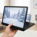 Mobile Phone Magnifier & Portable Phone Standenhance Viewing Experience, Fits Most Phones, Reduces Eye Strain, Durable & Travel-Friendly (1 Pcs 12in Black)