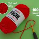 Cotton Yarn - 100% Cotton Yarn for Crocheting and Knitting, Mercerized Cotton Amigurumi Yarn Fine-Sport 2 1.76 oz (50g) / 136 Yrds (125 m) 3 Skeins- Cream