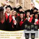 100 Pcs Graduation Cups Class of 2025 Party Plastic Cups 12 oz Graduation Decorations Congrats Grad Disposable Tableware Hot Cold Drinks for School Supplies Festive Celebration(Black)