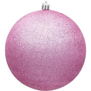 Zubebe 6 Pcs 8" Extra Large Outdoors Christmas Balls Ornaments Jumbo Oversized Christmas Tree Decorations Giant Hanging Xmas Plastic Balls Ornaments for Lawn Yard Decoration (Glitter Pink)