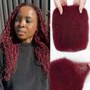 Burgundy Afro Kinkys Bulk Human Hair for Braiding Afro Kinky-curly Human Hair Bulk for Twist Soft Kinkycurly Bundles for Mini Twists Braids or Micro Locs Extensions (14 Inch)