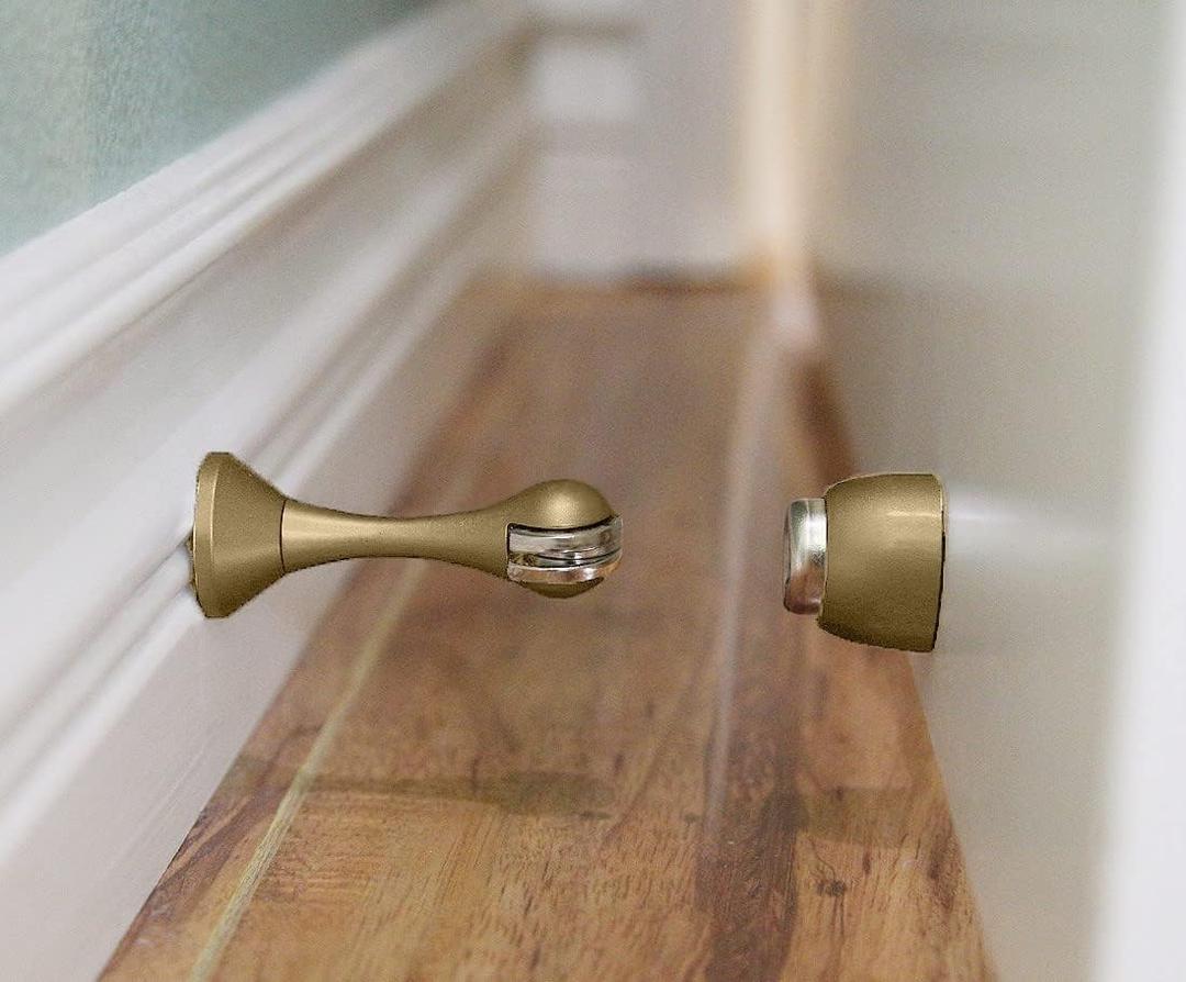 Magnetic Door Stop - Gold Brass - 2pc
