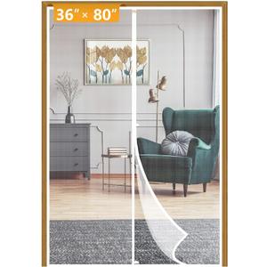 Yotache Magnetic Screen Door for 36"x80" Doors, Screen Size 38"x81", High Density Screen Mesh with Windproof Hasp Design for Front/Back/Patio/Balcony/Single Doors, White