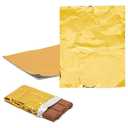Juvale Gold Foil Sheets - Food-Safe Gold Aluminum Foil - Candy & Chocolate Bar Wrappers - 100 Pack, 6 x 7.5 in