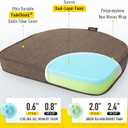 SUNROX Gel Memory Foam Chair Cushions, FadeShield Water-, Stain-Resistant Durable Reversible Seat Cushion Pads with Ties for Indoor/Outdoor Kitchen Dining Office 17"x16" Set of 4, Heather Chestnut