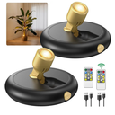 Rechargeable Battery LED Spotlight Indoor: Wireless Mini Art Accent Spot Lights with Timer Remote - Small Dimmable Up light for Plants Display Painting Dartboard Artwork Portrait Closet