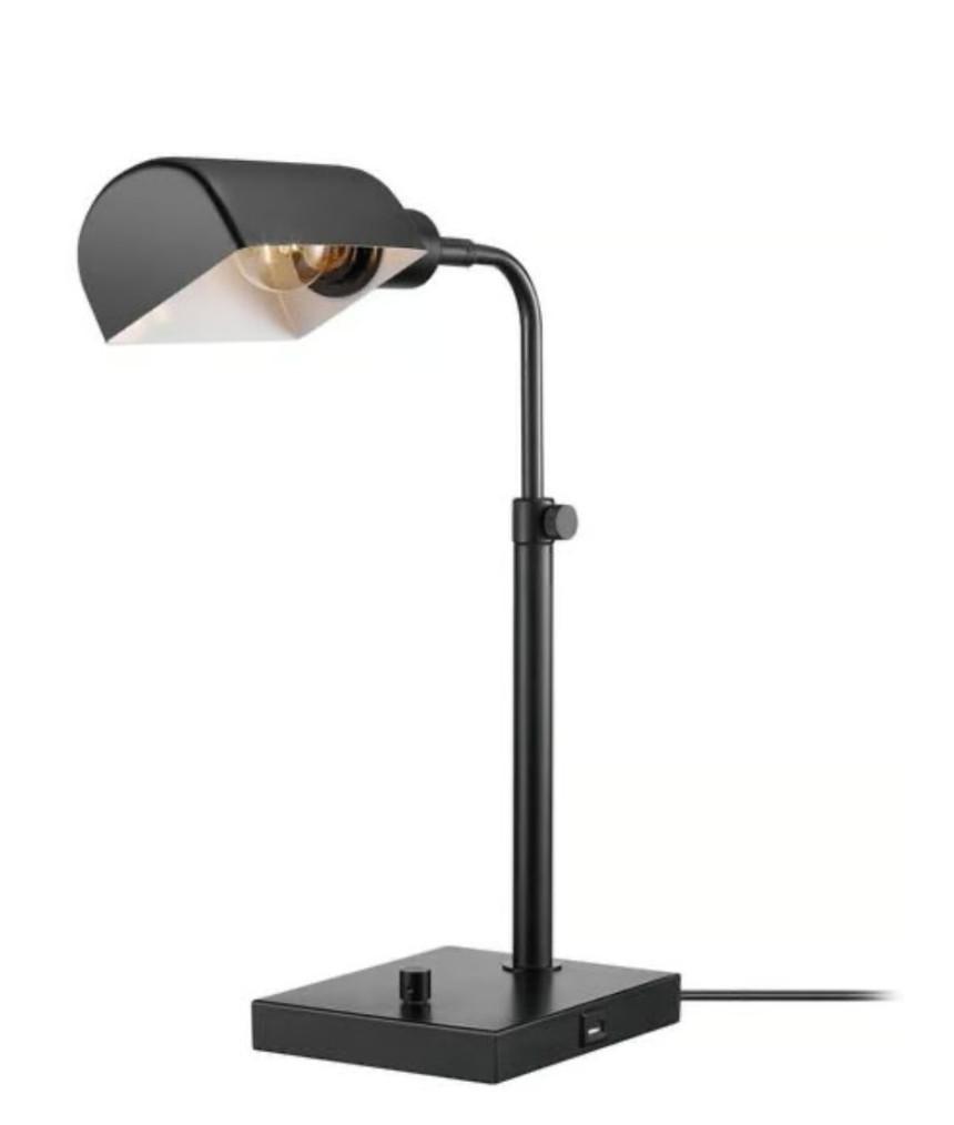 Globe Electric Lucca 18 in. Matte Black Adjustable Height