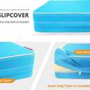 Porch Shield Patio Cushion Covers Replacement Set 4 Waterproof Fade Resistant Outdoor Chair Seat Cushion Slipcovers 22 x 20 x 4 inch, Peacock Blue