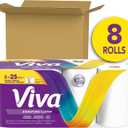 Viva Signature Cloth Paper Towels, Task Size, 8 Family Triple Rolls, 141 Sheets per Roll