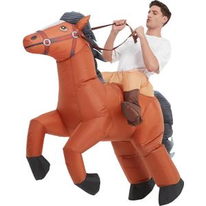 One Casa Inflatable Costume Adult,Blow Up Horse Suit,Ride On Halloween Costumes for Men Women (72INCH)