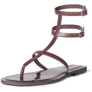 The Drop Women's Casper Gladiator Thong Ankle Sandal (9, Mahogany)